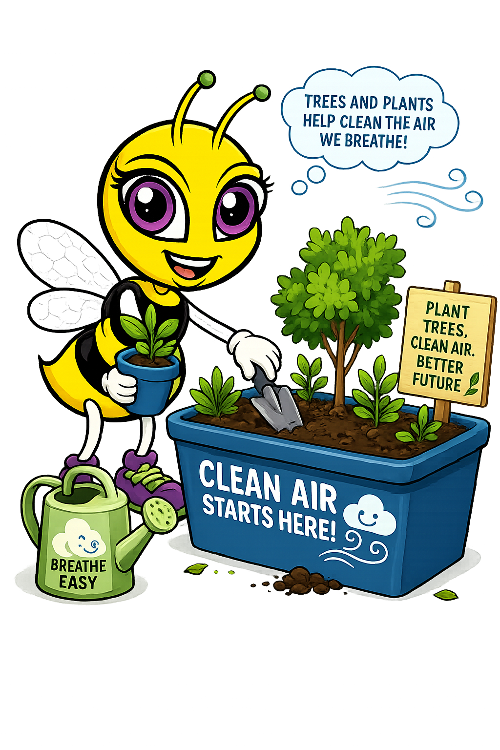Belinda planting a tree